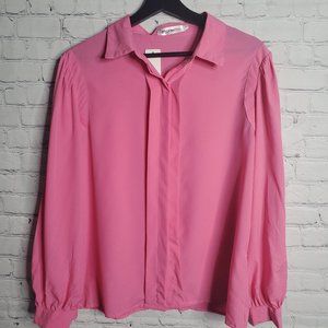 Order Plus Women's Pink Button Down Shirt
